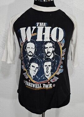 Vintage 80S THE WHO SHIRT ORIGINAL Farewel Tour Concert Mens Medium Rare Vntg 🔥